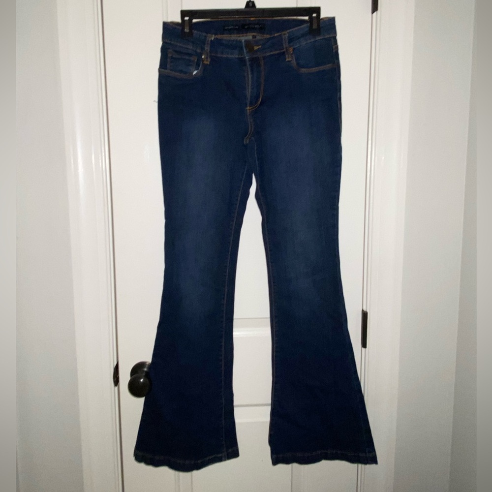See Thru Soul Dark Blue Flare Jeans